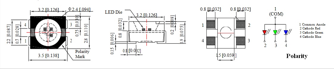 3528 smd rgb 4pin